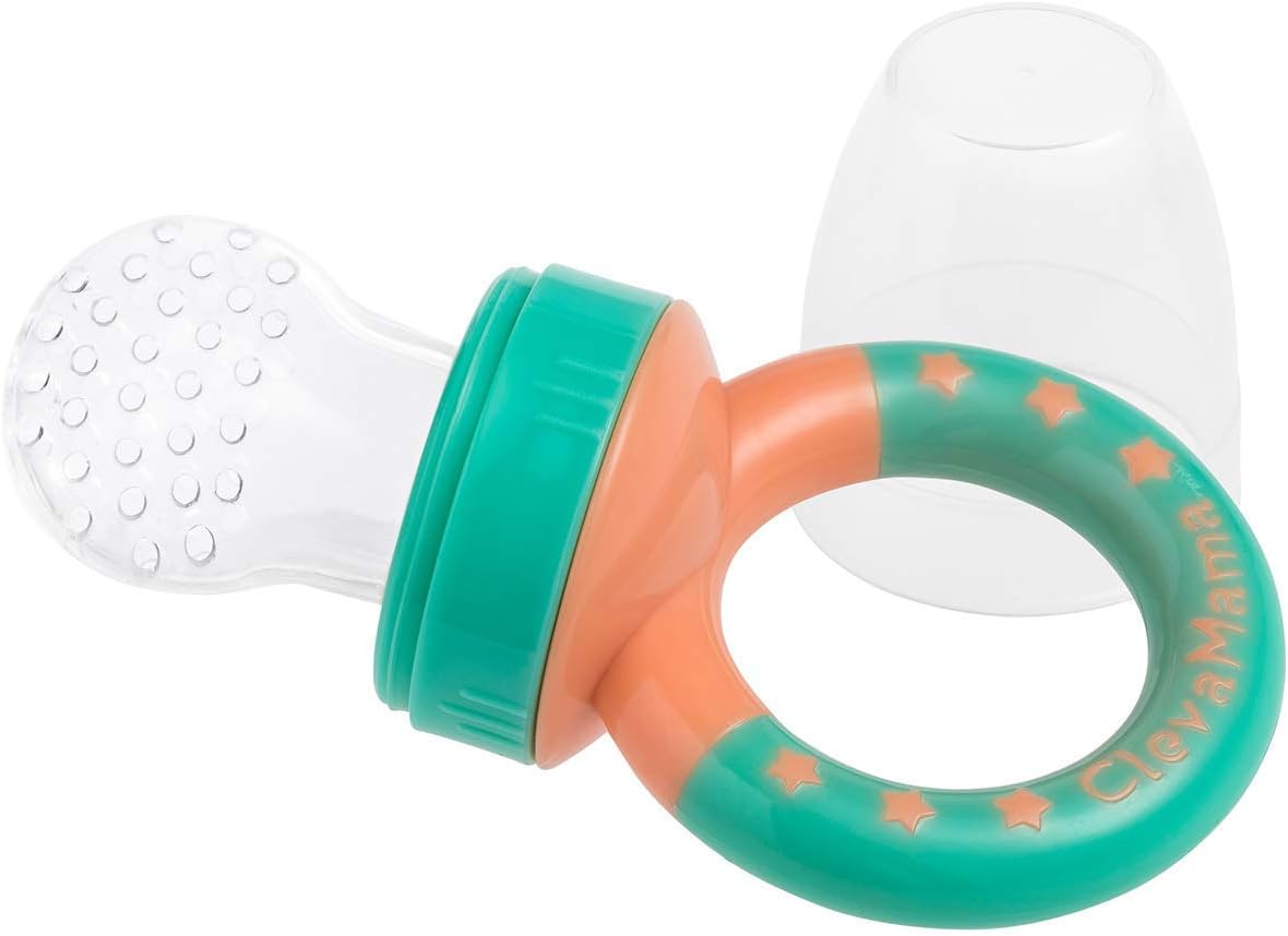 ClevaMama ClevaFeed Baby Fruit Feeder, Chupeta para Desmame e Dentição com 1 Tetina de Silicone Extra (6 meses+) - 5 g