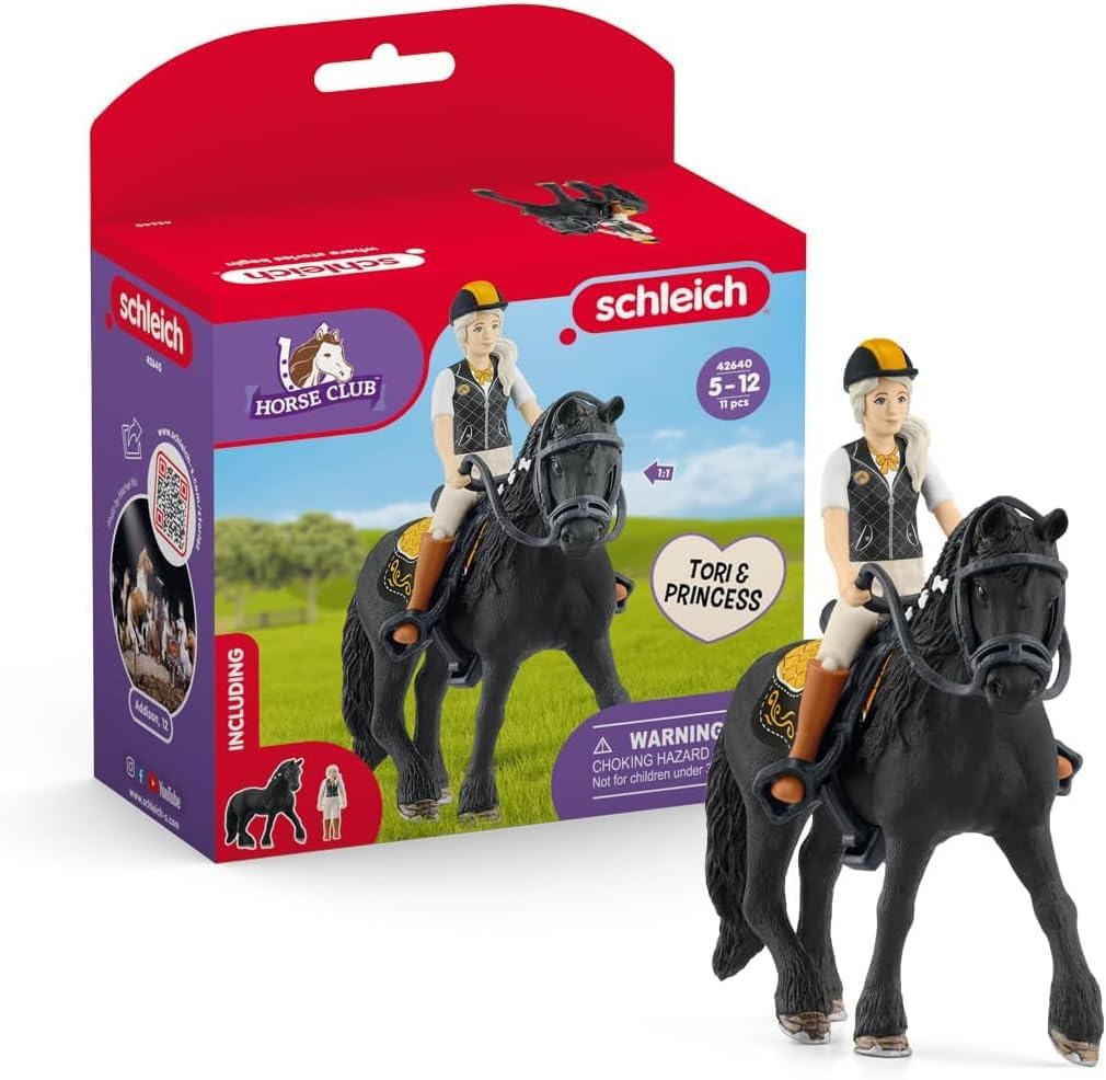 Schleich 42640 HORSE CLUB Horse Club Tori & Princess Playset para maiores de 5 anos, preto, Ocean Tides