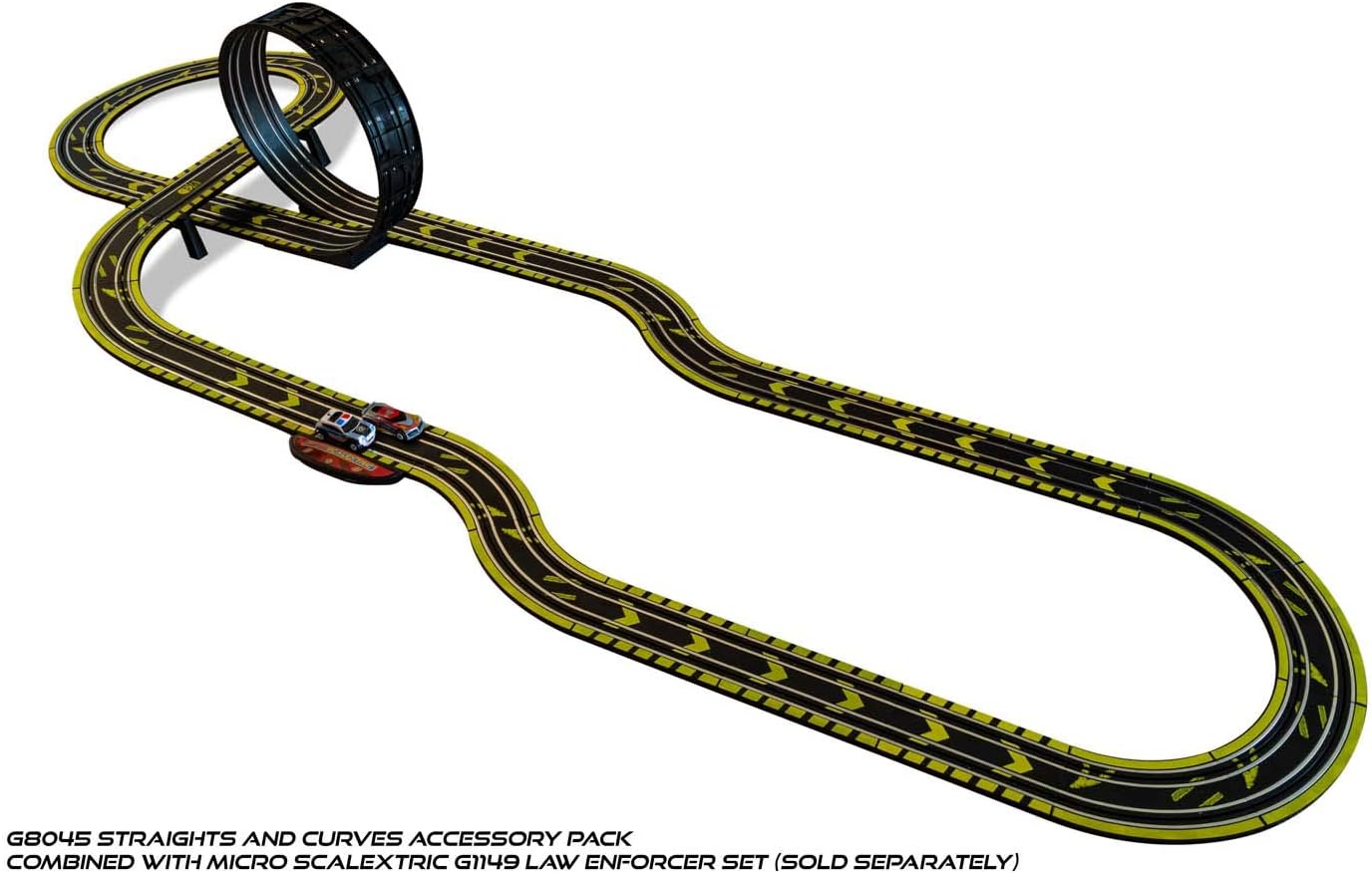 Scalextric Pacote de extensão de trilha Micro Scalextric - Retas e curvas - Amplie seu layout em 148 cm, inclui 6 retas de 150 mm e 4 curvas de 45 graus, acessórios Micro Scalextric