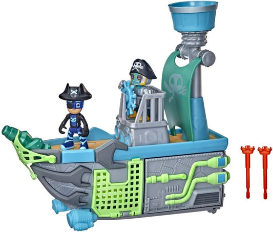 PJ Masks Sky Pirate Battleship Brinquedo pré-escolar, conjunto de veículo com 2 figuras de ação para crianças de 3 anos ou mais multicolorido