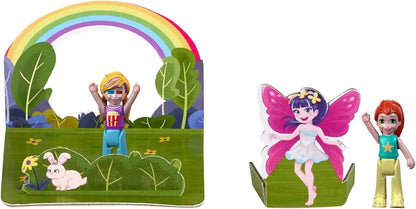 Polly Pocket Conjunto de caixa de pipoca Un-Box-It, tema de cinema, 2 bonecas, mais de 15 surpresas