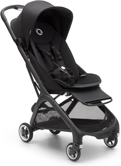 Bugaboo Butterfly, pequeno e leve, fácil de dobrar em 1 segundo, carrinho urbano ergonômico e extra espaçoso de bebê a criança, direção confortável, preto/preto meia-noite