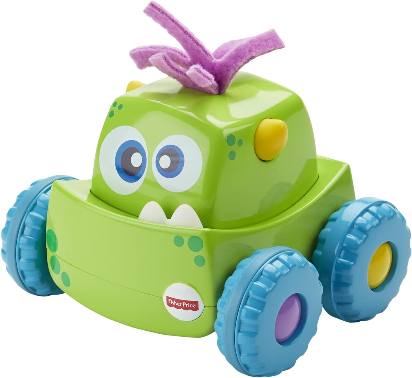 Fisher-Price DRG15 Press-N-Go Monster Truck Verde, brinquedo de rastreamento Push and Go, adequado para 1 ano de idade