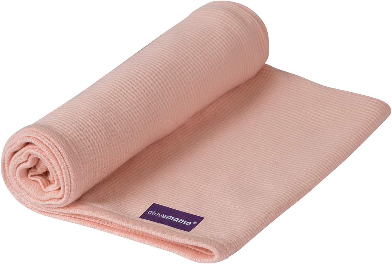 Clevamama Manta de algodón Wraffle Wave para bebé - para ropa de cama de guardería, moisés, cochecito - 70x90 - Coral