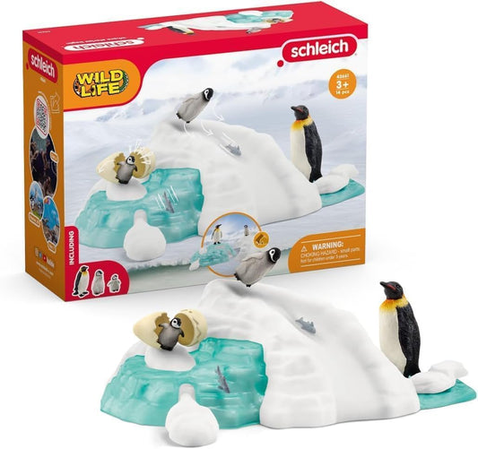 Schleich 42661 Penguin Family Fun, a partir de 3 anos, WILD LIFE - Conjunto de brinquedos, 14 peças