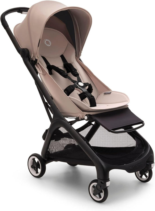 Bugaboo Butterfly Cochecito de Viaje Ultracompacto, Pequeño y Ligero, Fácil de Plegar en 1 Segundo, Cochecito Urbano Ergonómico y Extra Espacioso para Bebés y Niños Pequeños, Conducción Cómoda, Negro/Gris Desierto