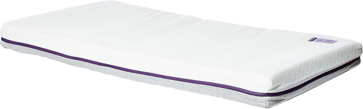 ClevaMama Colchón para cuna de bebés y niños pequeños con espuma de soporte AirGo transpirable para reducir las ataduras - 70x140x11 cm Blanco