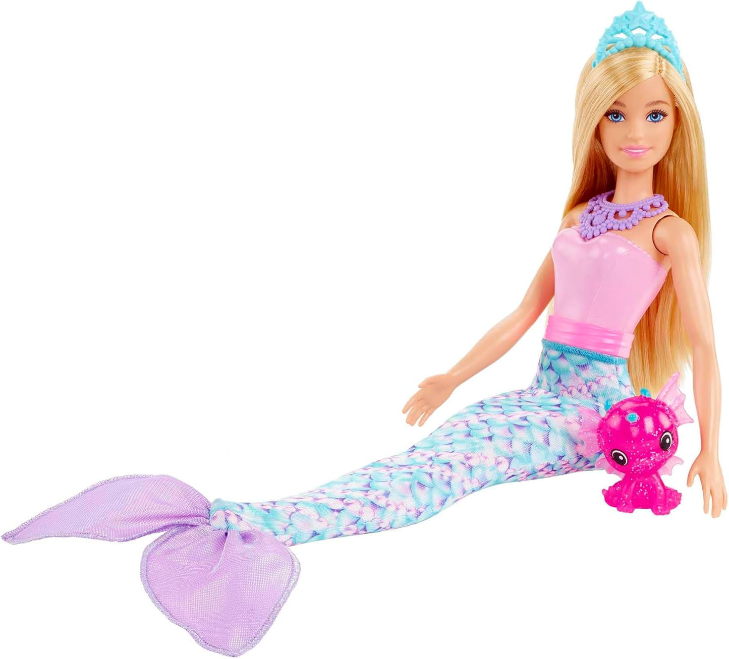 Barbie Boneca Dreamtopia e calendário do advento com 24 surpresas como acessórios de contos de fadas, roupas de sereia e fada e animais de estimação unicórnio e dragão, HVK26