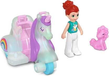 Polly Pocket Conjunto de scooter Unicorn para meninas de 4 anos ou mais