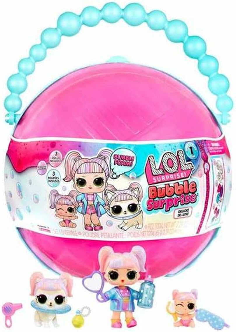 LOL Surprise Bubble Surprise Deluxe - Bonecas colecionáveis, animal de estimação, irmãzinha, surpresas, acessórios, Bubble Surprise Unboxing, reação de espuma com mudança de cor em água morna - ótimo presente para meninas a partir de 4 anos