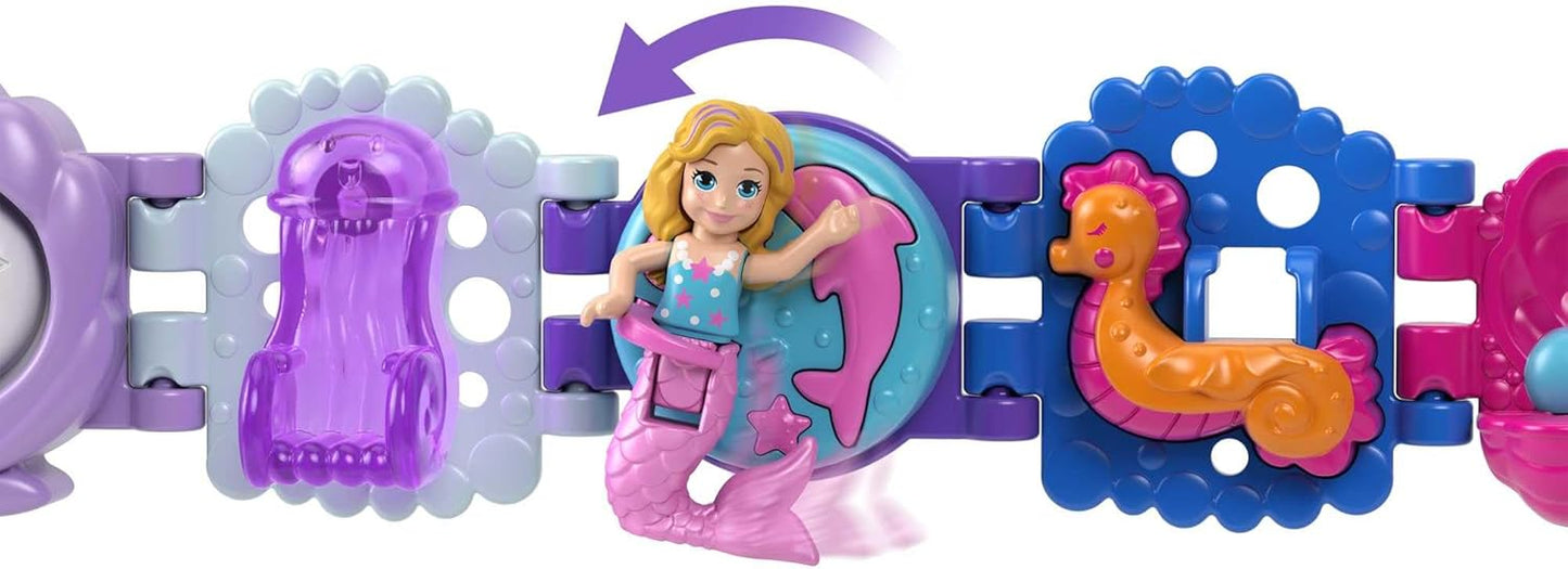 Polly Pocket Pulseira Mattel Treasures – Tema Concha – Pulseira + 1 Micro Boneca e Recursos Interativos!