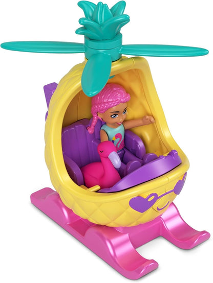 Polly Pocket Conjunto de jogo engraçado de carro de abacaxi para meninas de 4 anos ou mais