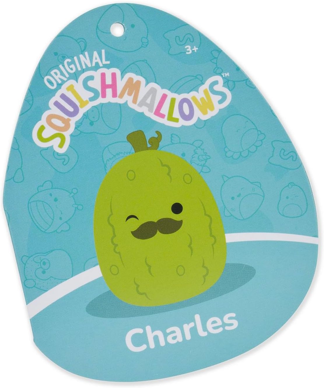 Squishmallows SQCR04084 Charles-Pickle 7,5" Add Squad, brinquedo de pelúcia ultramacio, pelúcia oficial Kellytoy