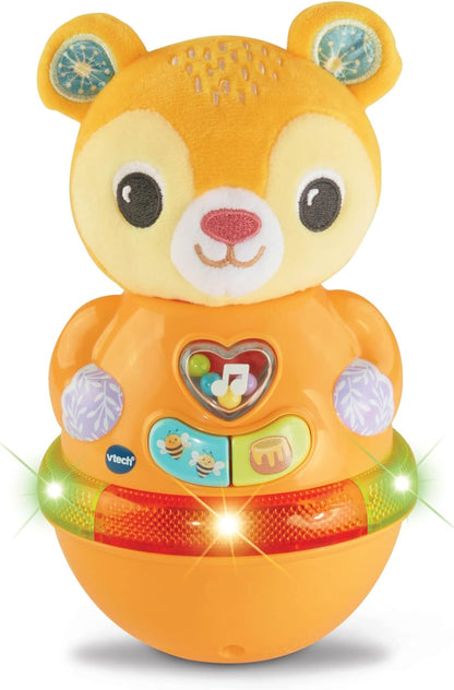 VTech Baby Rock and Roll Bear, brinquedo oscilante interativo com sensor de movimento para brincadeiras de causa e efeito, frases, sons e músicas para habilidades sensoriais e motoras, para bebês de 6, 9, 12, 18 meses +, versão em inglês