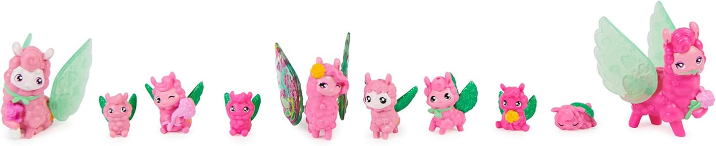 HATCHIMALS CollEGGtibles, caixa familiar de lhama arco-íris com conjunto surpresa, 10 personagens, 2 acessórios, brinquedos infantis para meninas de 5 anos ou mais