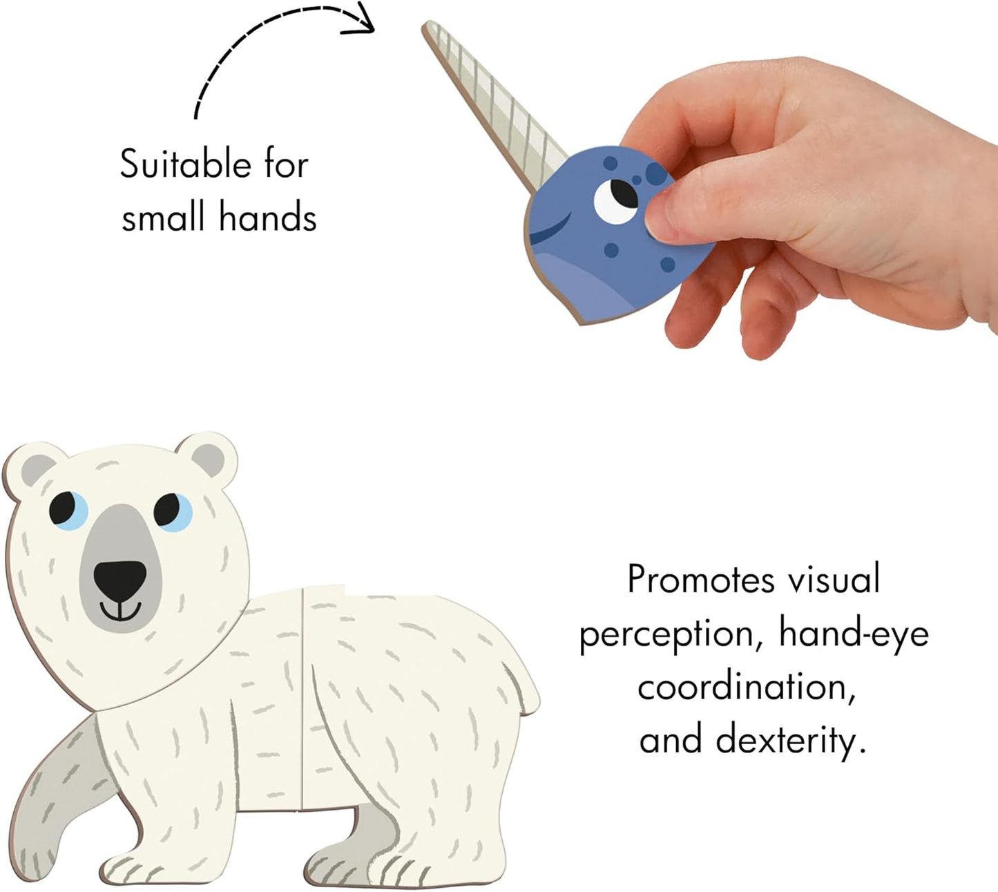 Janod - Magnéti'Book Arctic Animals - Jogo educativo de 30 ímãs com 10 cartas modelo - Brinquedo infantil de papelão FSC - Desenvolve habilidades motoras finas e imaginação - 3 anos +