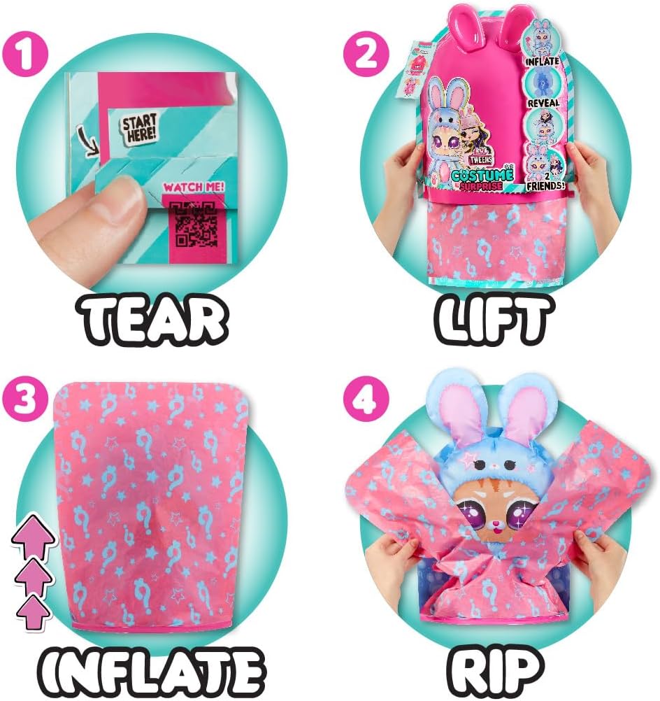 LOL. Surpresa! Fantasia de adolescente surpresa Aya Cherry Fashion Doll com fantasia de coelhinho azul inflável e várias surpresas, incluindo modas e acessórios fabulosos - ótimo para crianças de 4 anos ou mais