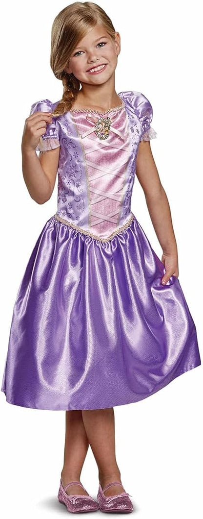 DISGUISE Fantasia oficial clássica de Rapunzel da Disney para meninas, fantasia de Rapunzel, vestido extravagante infantil, roupa emaranhada para meninas, fantasias de princesa para meninas, fantasias do Dia Mundial do Livro para meninas