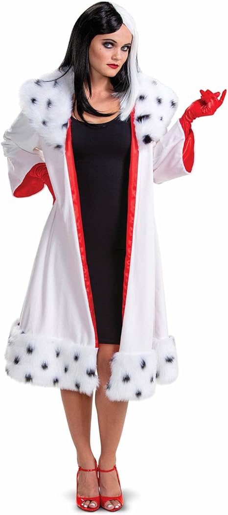 DISGUISE  Traje clássico oficial da Disney Cruella Deville adulto, fantasia de Halloween para adultos tamanho M