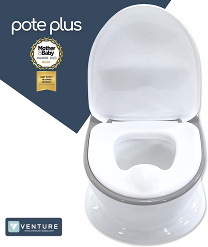 Pote Plus - My First WC Potty (Cinza) - Vencedor do Prêmio Mãe e Bebê Gold 2023 de Melhor Produto de Treinamento Potty