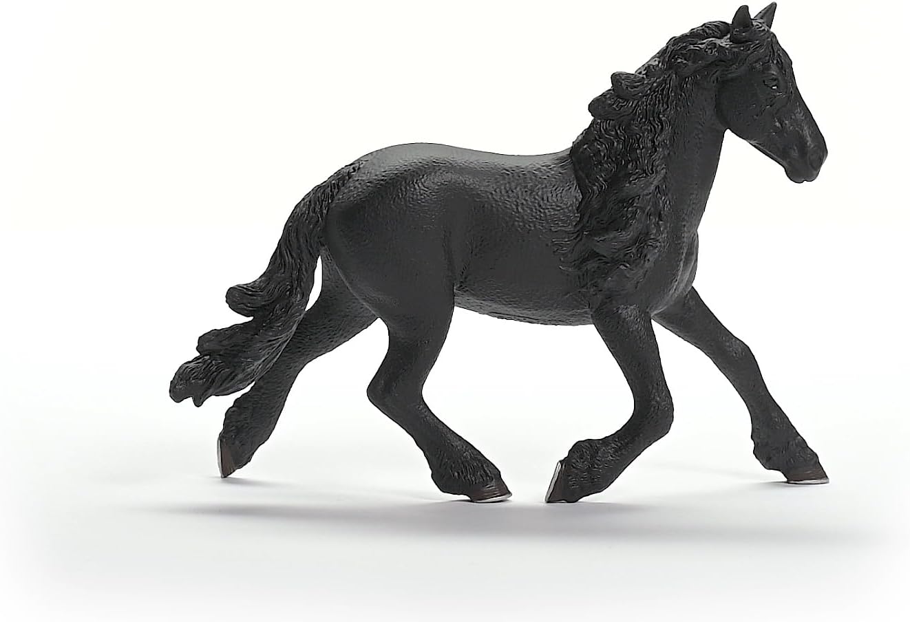 Schleich 13975 HORSE CLUB Estatueta de garanhão frísio para maiores de 5 anos, preta