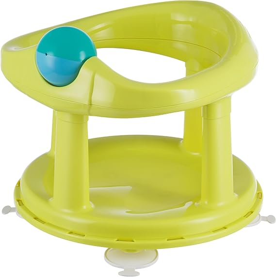 Bebeconfort Assento de banho giratório, 6 - 12 meses, máx. 10 kg, assento de apoio para banho infantil, assento de banho, cadeira de banho para bebê antiderrapante, ergonômico, ventosas, cor limão