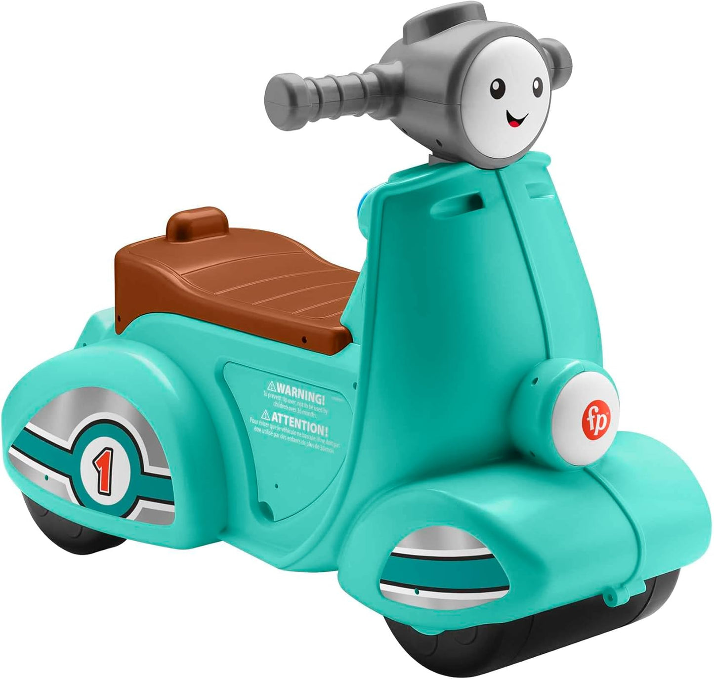 Fisher-Price Scooter de brinquedo para crianças da com conteúdo educacional de estágios inteligentes para brincadeiras de simulação, versão em vários idiomas, rir e aprender,