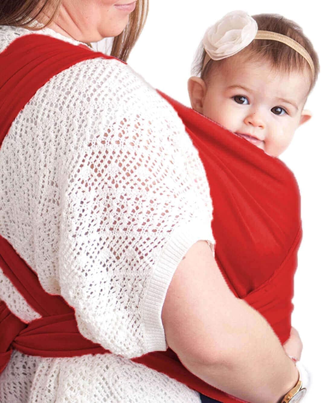 CuddleBug Baby Wrap - Porta-bebês mãos-livres - Envoltório macio e elástico - Porta-bebês Recém-nascido a criança 7-35 lbs - Tamanho único para todos os porta-bebês - Sling de envoltório para bebê saudável para o quadril