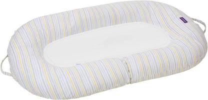 Clevamama Almofada Maternidade e Baby Pod Moon2, Espuma Expansível - 0-12 Meses, Listras Cinza, 60x104cm