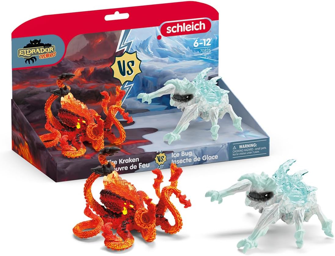 Schleich 70826 Ice Bug vs. Fire Kraken, a partir de 7 anos ELDRADOR CREATURES - Estatueta, 31 x 16 x 18 cm