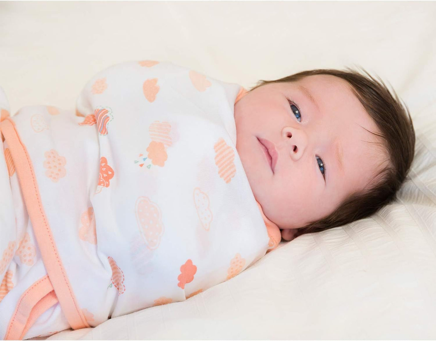 ClevaMama Cobertor Baby Swaddle Wrap para recém-nascidos e bebês, saco de dormir 100% algodão com asas ajustáveis, unissex (0-3 meses) - Coral