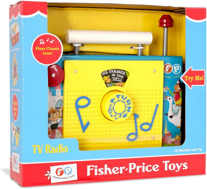 Fisher Price Clássicos | Rádio TV | Brinquedo interativo para jogos de simulação e dramatização, brinquedo pré-escolar clássico com embalagem estilo retrô, adequado para meninos e meninas com mais de 18 meses