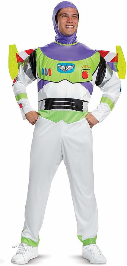 DISGUISE Fantasia oficial clássica oficial da Disney Buzz Lightyear para adulto, fantasia de Toy Story para adulto