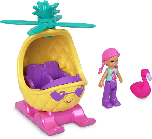 Polly Pocket Conjunto de jogo engraçado de carro de abacaxi para meninas de 4 anos ou mais