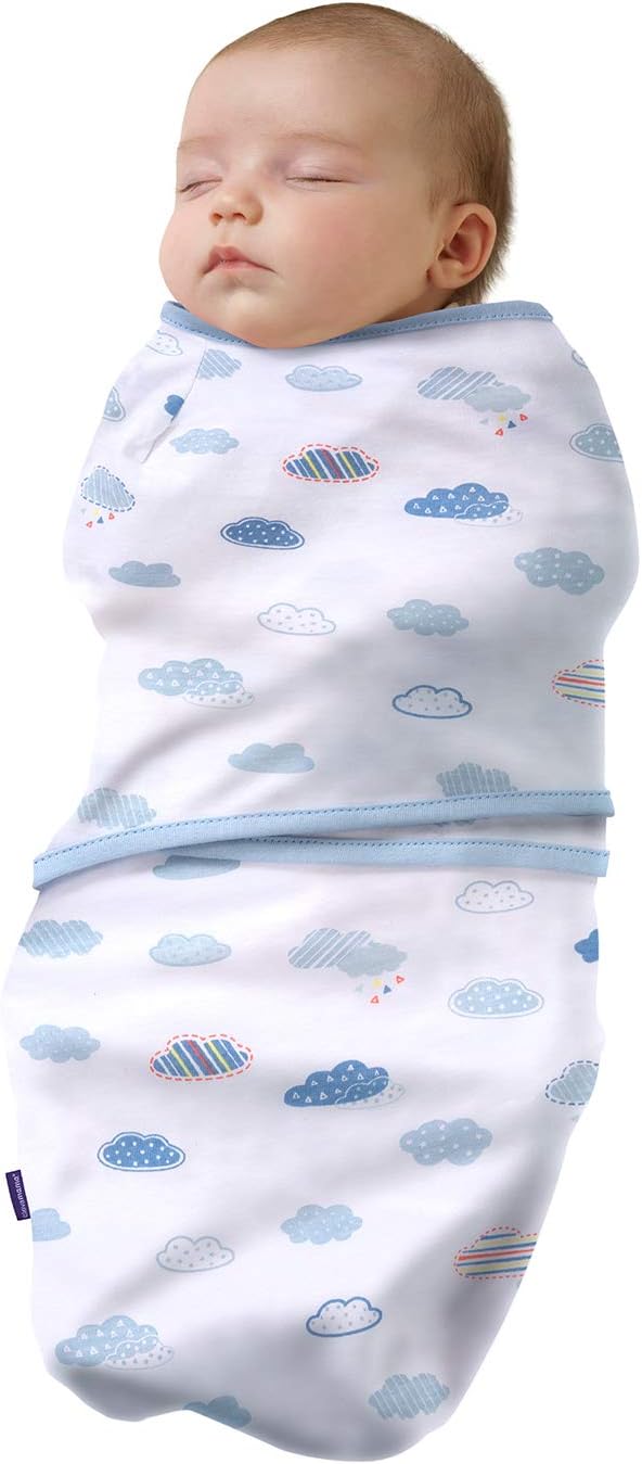 ClevaMama Cobertor Baby Swaddle Wrap para recém-nascidos e bebês, saco de dormir 100% algodão com asas ajustáveis, unissex (0-3 meses) - Coral