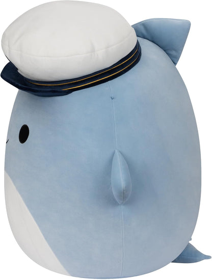 Squishmallows SQCR02420 Ballena Azul Samir Original de 20 Pulgadas con Gorro de Marinero - Peluche Oficial Jumbo Ultrasoft