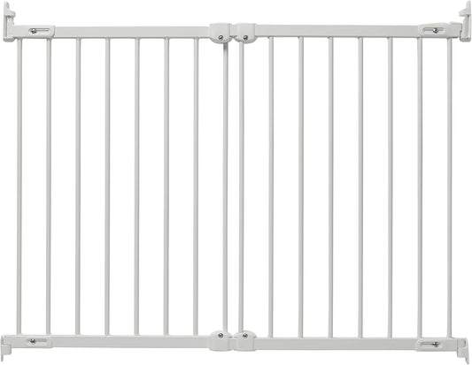 BabyDan FlexiFit, cubre aberturas entre 67-105,5 cm/26,4-41,5 pulgadas, puerta de escalera extensible flexible/puerta para bebés/puerta de seguridad, metal, blanco, fabricado en Dinamarca - (puerta para mascotas)