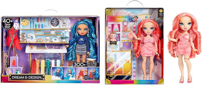 Rainbow High Dream &amp; Design Fashion Studio Playset - Juego de diseñador de moda con muñeca Blue Skyler Bradshaw y kit de moda fácil sin costuras - Ideal para niños de 4 a 12 años y coleccionistas