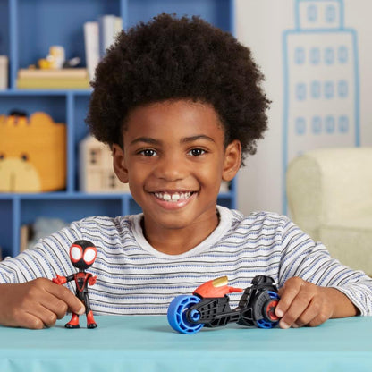 SPIDEY AND HIS AMAZING FRIENDS Marvel, Miles Morales: boneco de ação do Homem-Aranha, motocicleta de brinquedo, brinquedos para crianças de 3 anos