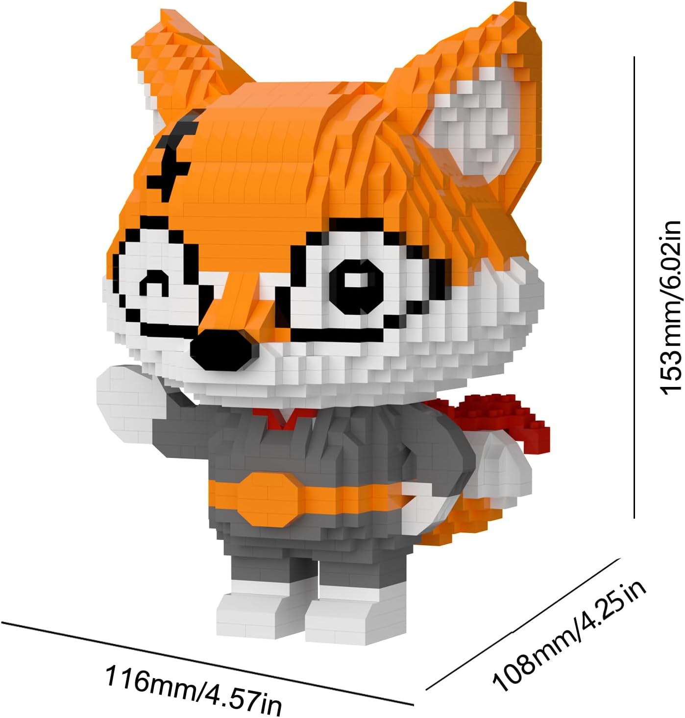 Larcele Conjunto de micro blocos de construção, mini tijolos de brinquedo de construção 3D DIY, 1384 peças KLJM-07 (Little Fox)