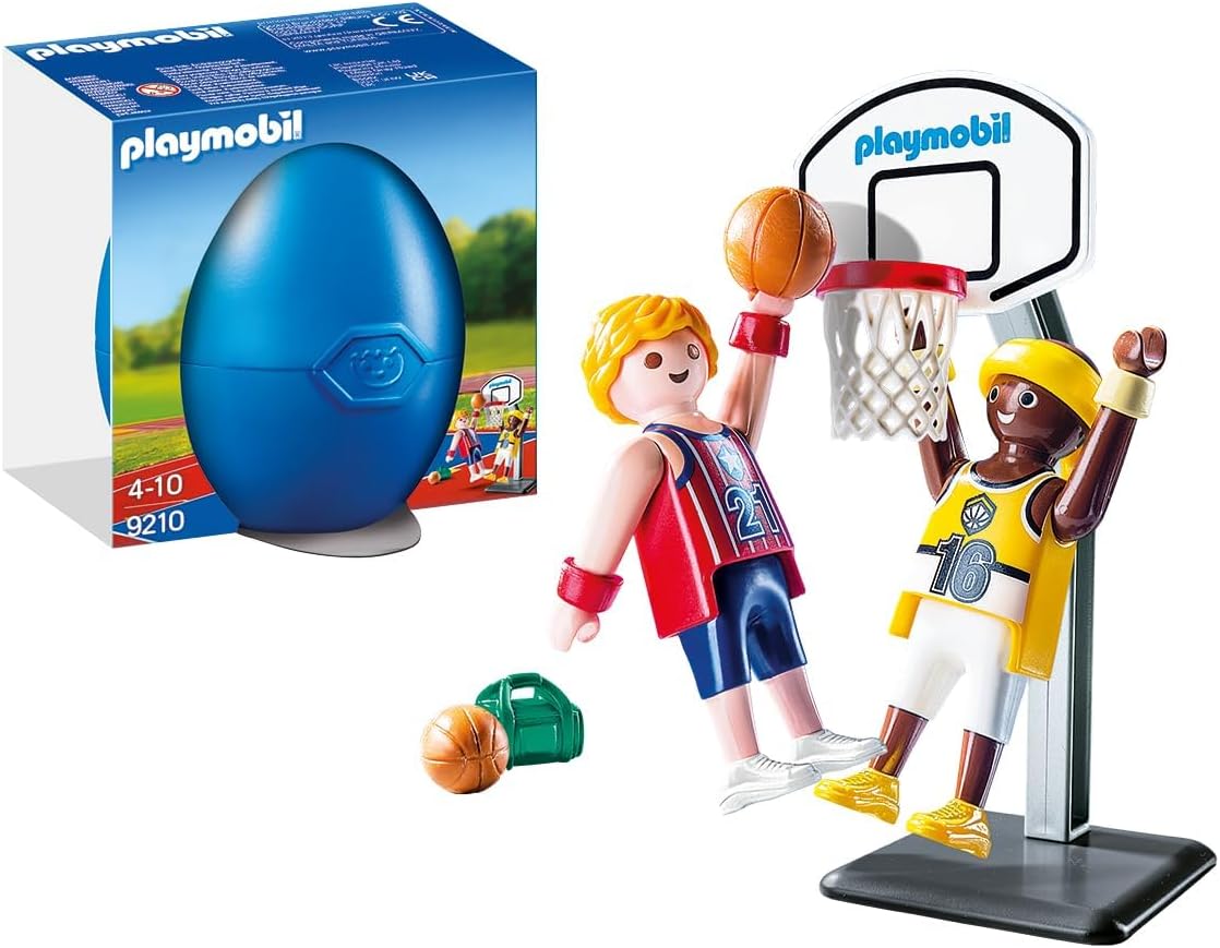 Playmobil Ovo de presente de basquete individual 9210, dramatização divertida e imaginativa, conjuntos adequados para crianças de 4 anos ou mais