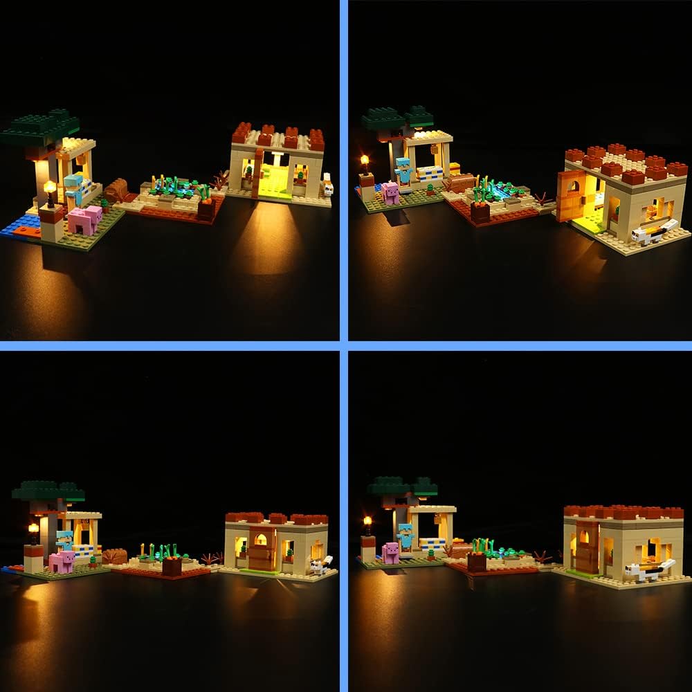 Lego Kit de luz LED para Minecraft Illager Raid, conjunto de iluminação LED para Minecraft Lego 21160 The Illager Raid Village Building - Não inclui modelos