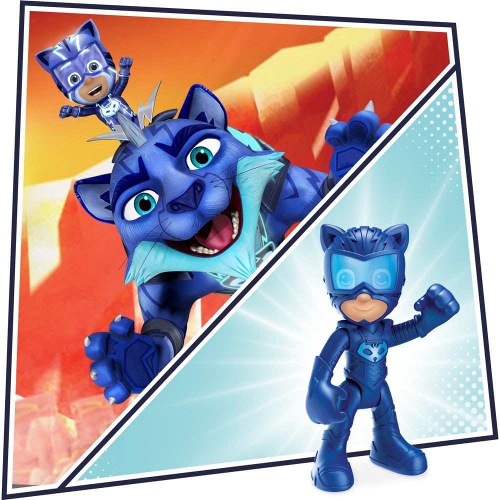 PJ Masks Animal Power Hero Animal Trio Brinquedo pré-escolar, boneco de ação e conjunto de veículos para crianças de 3 anos ou mais