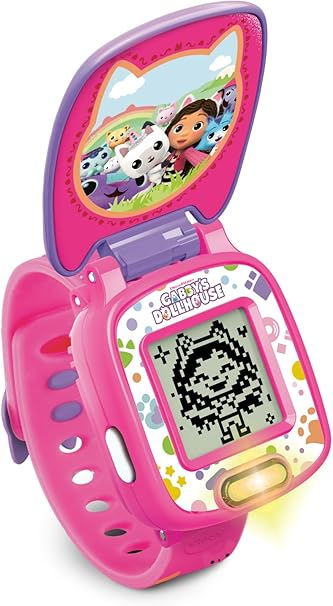 VTech Gabby's Dollhouse Time to Get Tiny Watch, relógio oficial Gabby's Dollhouse com cronômetro, cronômetro e despertador, brinquedo interativo, presente para crianças de 3, 4, 5 anos ou mais, versão em inglês