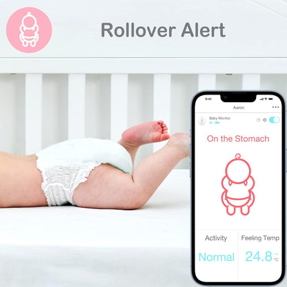 Monitor de bebé inteligente Sense-U con sensores de movimiento para dormir: rastrea la posición de sueño, el giro, la sensación de temperatura y la actividad del sueño de su bebé con una alarma audible en su teléfono inteligente