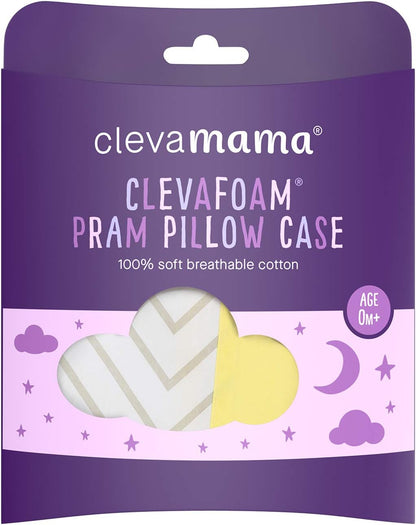 ClevaMama Prem Funda de almohada, repuesto 100% algodón suave - Gris, 22x31cm