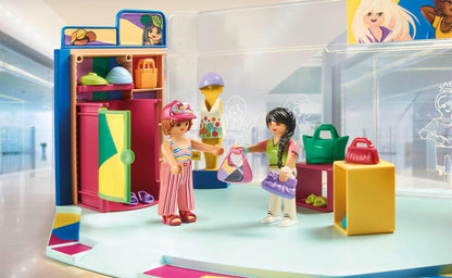 Playmobil 71534 myLife: Fashion Store, experiência de compra emocionante na loja de moda, incluindo checkout, vitrine e muitos itens de roupas, conjuntos de jogos detalhados adequados para crianças de 5 anos ou mais