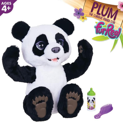 FurReal Friends  Plum, o curioso brinquedo de pelúcia interativo Panda Cub, a partir de 4 anos, preto