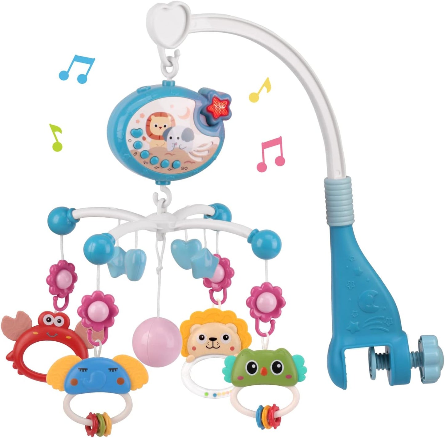 Amybenton Berço Móbile para Bebê com Música e Projeção - Móbile para Berço com Função de Temporização - Móbile Suspenso para Bebês - Presente para Recém-nascidos de 0 a 12 Meses