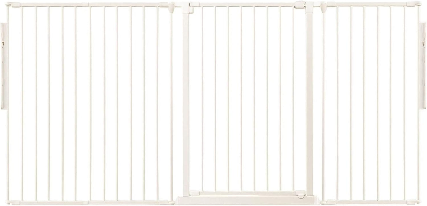 BabyDan Faixa de portão flexível extra alto para crianças e animais de estimação (223-295 cm, branco)